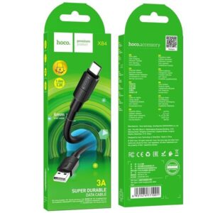 Hoco Καλώδιο Σύνδεσης Solid 1m USB Σε USB-C Fast Charging 3A Υψηλής Αντοχής Μαύρο X84 - Image 3