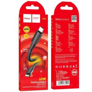 Hoco Καλώδιο Σύνδεσης Solid 1m USB-C Σε USB-C Fast Charging 60W 3A Υψηλής Αντοχής Μαύρο X84 - Image 5