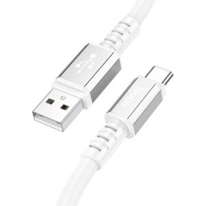 Hoco Καλώδιο Σύνδεσης Strength 1m USB Σε USB-C 3A Υψηλής Αντοχής Λευκό X85