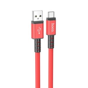 Hoco Καλώδιο Σύνδεσης Strength 1m USB Σε USB-C 3A Υψηλής Αντοχής Κόκκινο X85 - Image 3