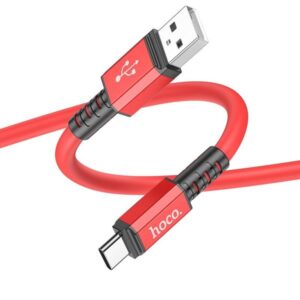 Hoco Καλώδιο Σύνδεσης Strength 1m USB Σε USB-C 3A Υψηλής Αντοχής Κόκκινο X85 - Image 2