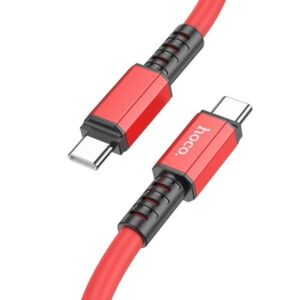 Hoco Καλώδιο Σύνδεσης Strength 1.2m USB-C Σε USB-C 60W Υψηλής Αντοχής 3A X85 Κόκκινο 77546