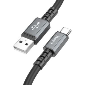 Hoco Καλώδιο Σύνδεσης Strength 1m USB Σε USB-C 60W Υψηλής Αντοχής 3A Μαύρο X85