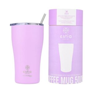Estia Θερμός Coffee Mug Save The Aegean 500ml Lavender Purple 01-23195