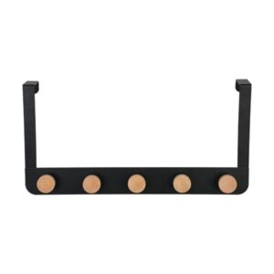 Estia Κρεμάστρα Πόρτας 5 Θέσεις 20x2.5x40cm Μεταλλική Μαύρη 02-18283 - Image 2