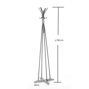 Pakoworld Καλόγερος Ρούχων Myra Φ40x160cm Καρυδί-Μαύρο 120-000119 - Image 5