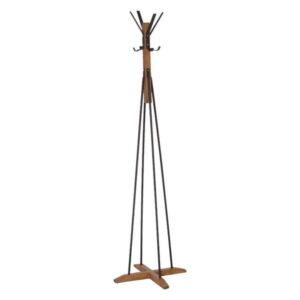 Pakoworld Καλόγερος Ρούχων Myra Φ40x160cm Καρυδί-Μαύρο 120-000119