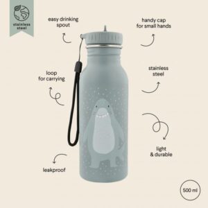 Trixie Μπουκάλι – Παγούρι Ανοξείδωτο 500ml Mr Shark Γκρι 77904 - Image 3