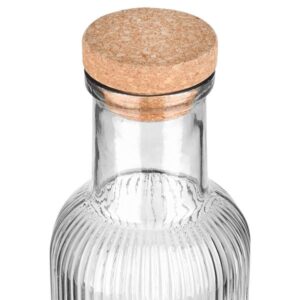 Estia Μπουκάλι Νερού Γυάλινο Ανάγλυφο 1000ml Με Καπάκι Από Φελλό Γκρι 00-21870 - Image 3