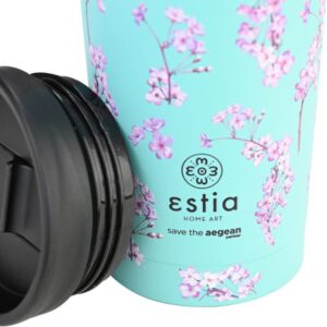 Estia Θερμός - Ποτήρι Για Καφέ Travel Mug Save The Aegean 350ml Blossom Green 01-20446 - Image 3