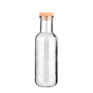 Estia Μπουκάλι Νερού Γυάλινο 1000ml Με Καπάκι Από Φελλό Διάφανο 01-21894