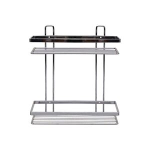Estia Εταζέρα Elegant Μεταλλική Ίσια 2 Θέσεων 27x25x12.5cm Χρωμίου 02-8680 - Image 2