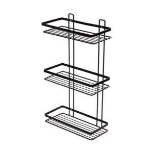 Estia Εταζέρα Elegant Μεταλλική Ίσια 3 Θέσεων 46x25x12.5cm Μαύρη 02-8710