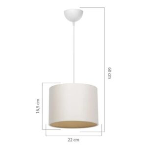 Pakoworld Φωτιστικό Οροφής PWL-1115 1xΕ27 Φ22x60εκ Κρεμ-Λευκό 147-000057 - Image 4