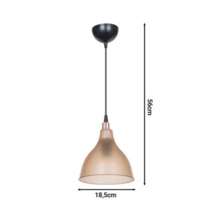 Pakoworld Φωτιστικό Οροφής Orazio 1xΕ27 Φ18.5x56εκ Μελί-Μαύρο 147-000152 - Image 3