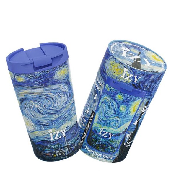 ZY5787-1_600_600 Izy Bottles Θερμός – Ποτήρι Για Καφέ 350ml Van Gogh Starry Night Μπλε ZY5787 - Image 1