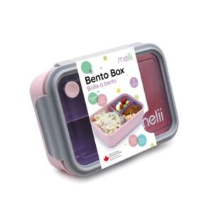 Melii – Φαγητοδοχείο Bento 3 Θέσεων BPA Free 1250ml Ροζ-Μωβ MEL21900