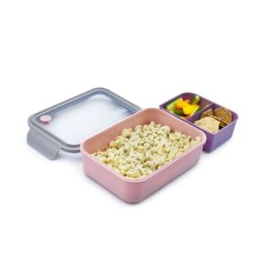 Melii – Φαγητοδοχείο Bento 3 Θέσεων BPA Free 1250ml Ροζ-Μωβ MEL21900 - Image 4