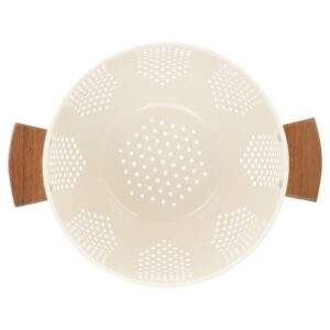 Estia Σουρωτήρι Ζυμαρικών Allure Μεταλλικό 22cm Με Ξύλινες Λαβές Ιβουάρ 01-23850 - Image 2
