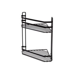 Estia Εταζέρα Elegant Μεταλλική Γωνιακή 2 Θέσεων 32x28x18cm Μαύρη 02-6471 - Image 2