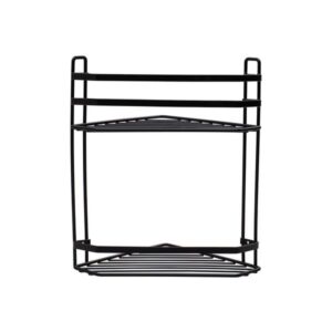 Estia Εταζέρα Elegant Μεταλλική Γωνιακή 2 Θέσεων 32x28x18cm Μαύρη 02-6471