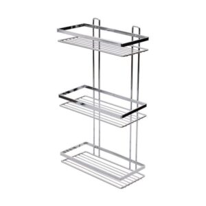 Estia Εταζέρα Elegant Μεταλλική Ίσια 3 Θέσεων 46x25x12.5cm Χρωμίου 02-8697