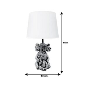 Inart Επιτραπέζιο Φωτιστικό - Πορτατίφ Eliom Φ25x41εκ 1xΕ27 Λευκό-Χάλκινο 306-000008 - Image 2