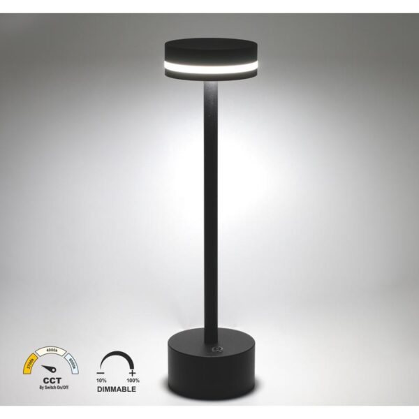 Adeleq LED ΠΟΡΤΑΤΙΦ ΕΠΑΝΑΦΟΡΤΙΖΟΜΕΝΟ 2W CCT DIMMABLE ΜΑΥΡΟ 5-021