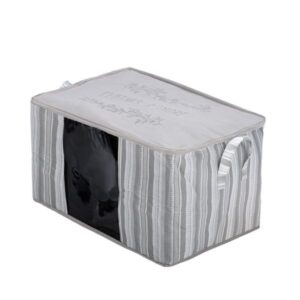Estia Θήκη Αποθήκευσης Non Woven Υφασμάτινη 60x45x35cm Με Παράθυρο Ivory 03-23980