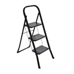 Estia Σκαλοσκαμπώ Μεταλλικό Με 3 Σκαλιά 46x71x105cm Μαύρο 04-14711
