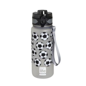 Ecolife Μπουκάλι – Παγούρι Tritan BPA Free 500ml Football Γκρι 33-BO-2314
