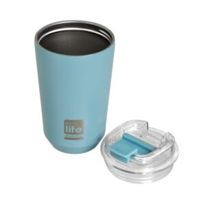 Ecolife Θερμός-Ποτήρι Για Καφέ Με Διάφανο Καπάκι 360ml Pure Blue 33-BO-4122 - Image 3