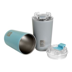 Ecolife Θερμός-Ποτήρι Για Καφέ Με Διάφανο Καπάκι 360ml Pure Blue 33-BO-4122 - Image 4