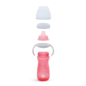 Munchkin  Μεταβατικό Κύπελλο - Μπουκάλι – Παγούρι 300ml Με Λαβές Και Μαλακό Στόμιο Gentle Cup Tall Ροζ 90141 - Image 3