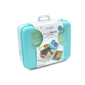 Melii – Φαγητοδοχείο Διώροφο Bento BPA Free Τυρκουάζ MEL21510