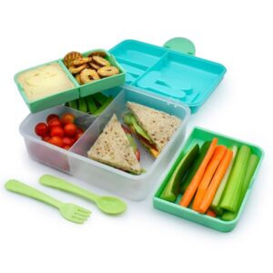 Melii – Φαγητοδοχείο Διώροφο Bento BPA Free Τυρκουάζ MEL21510 - Image 3