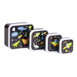 A Little Lovely Company Σετ 4 Δοχεία Φαγητού Lunch And Snack Box - Galaxy SBSEGA74 - Image 2