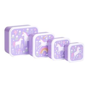 A Little Lovely Company Σετ 4 Δοχεία Φαγητού Lunch And Snack Box - Unicorn Dreams SBSEUD73 - Image 2