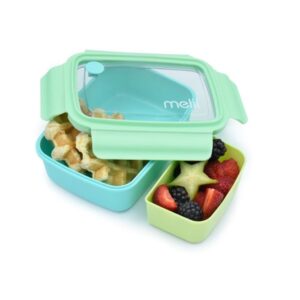 Melii – Φαγητοδοχείο Bento 2 Θέσεων BPA Free 880ml Τυρκουάζ-Μέντα MEL21850 - Image 5