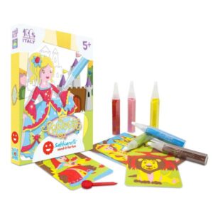 Sabbiarelli Mini Kit Με 6 Μαρκαδόρους Άμμου Και 7 Ζωγραφιές - Πριγκίπισσες SAB-100MK0607