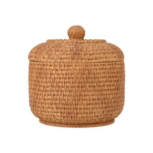 Estia Δοχείο Για Βαμβάκι Rope 10x10x10.6cm Ρητίνης Καφέ 02-25816