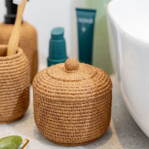 Estia Δοχείο Για Βαμβάκι Rope 10x10x10.6cm Ρητίνης Καφέ 02-25816 - Image 2