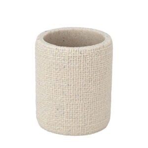 Estia Ποτηράκι Μπάνιου Jute 7.5x7.5x9cm Ρητίνης Μπεζ 02-25830