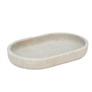 Estia Δίσκος Οργάνωσης Μπάνιου Jute 20x12.5x2.5cm Ρητίνης Μπεζ 02-25847