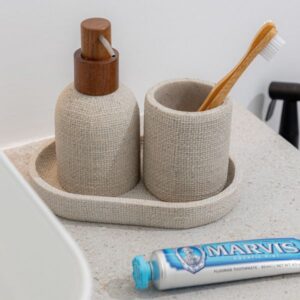 Estia Δίσκος Οργάνωσης Μπάνιου Jute 20x12.5x2.5cm Ρητίνης Μπεζ 02-25847 - Image 2