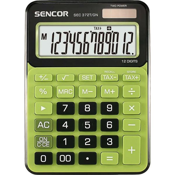 162970-1_600_600 Sencor Αριθμομηχανή Dual 12 Ψηφίων SEC 372T/GN LCD Display Πράσινο 162970 - Image 1
