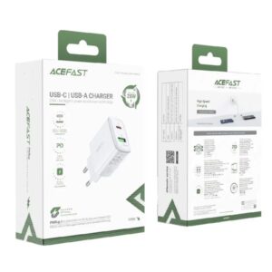 Acefast Φορτιστής Ταξιδίου A25 Fast Charging 2xUSB-C USB-A PD20W QC3.0 3A Λευκός 281214 - Image 8