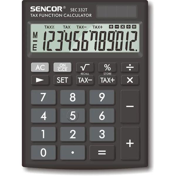 293391-1_600_600 Sencor Αριθμομηχανή Dual 12 Ψηφίων SEC 332T LCD Display 293391 - Image 1