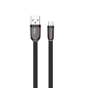 Hoco Καλώδιο Σύνδεσης Κορδόνι U74 Grand 1.2m USB Σε Micro USB Fast Charging 2.4A Μαύρο 715098