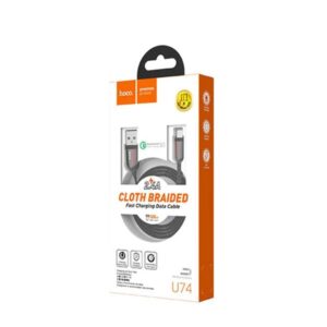 Hoco Καλώδιο Σύνδεσης Κορδόνι U74 Grand 1.2m USB Σε Micro USB Fast Charging 2.4A Μαύρο 715098 - Image 3